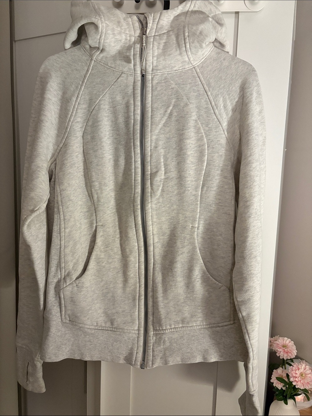 lululemon athletica Heather Light Gray Full-Zip Hoodie